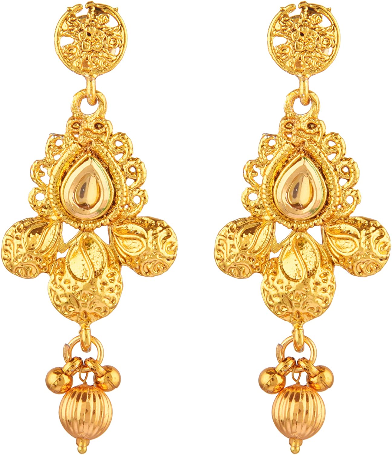 Efulgenz Indian Bollywood Traditional Crystal Pearl Wedding Choker Necklace Earrings Maang Tikka Jewelry Set - Image 8